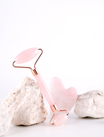Rose Quartz Facial Roller & Gua Sha Set
