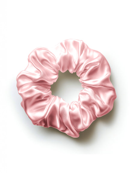 Sunset Pink Silk Scrunchies