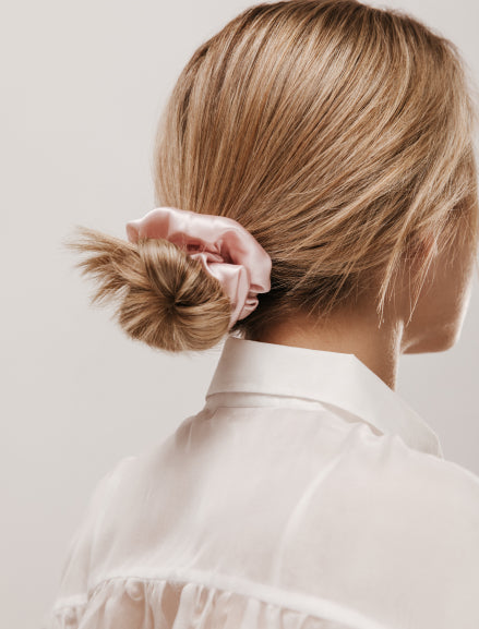 Sunset Pink Silk Scrunchies