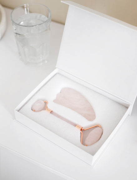 Rose Quartz Facial Roller & Gua Sha Set